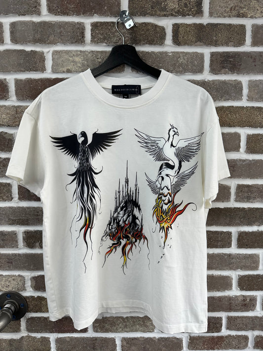 Who Decides War White Bird Tee