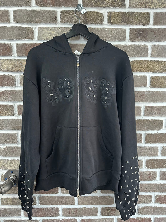 Lost Intricacy Black Patch Zip Up Hoodie