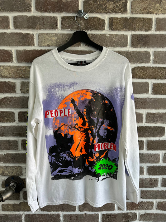 Saint Michael People Problem White Multi Longsleeve