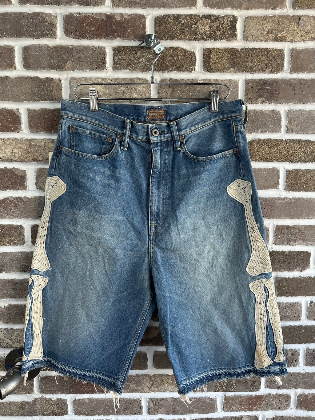 Kapital Denim Bone Shorts Light Wash