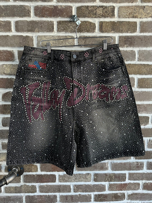 Vale Forever Iced Out Jorts Black Wash