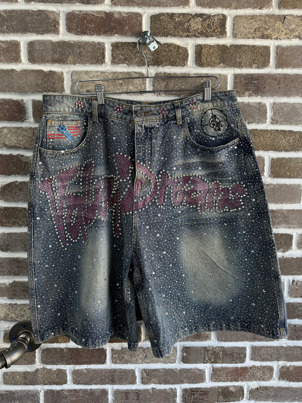 Vale Forever Iced Out Jorts Light Wash